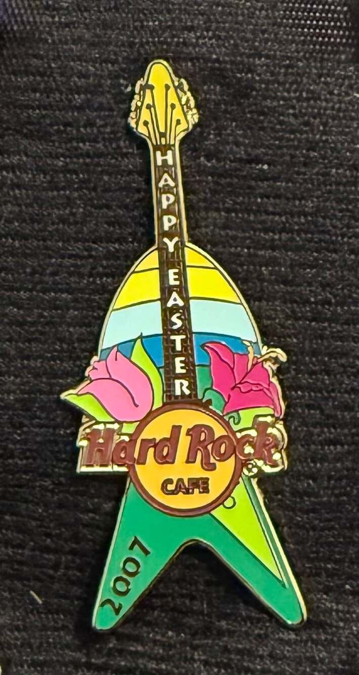 Hard Rock Cafe Happy Easter 2007 Guitar Pin